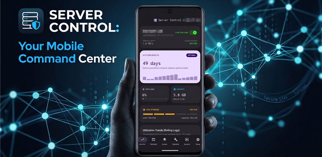 Server Control — Premium Android App for Agentless VPS & Docker Management
