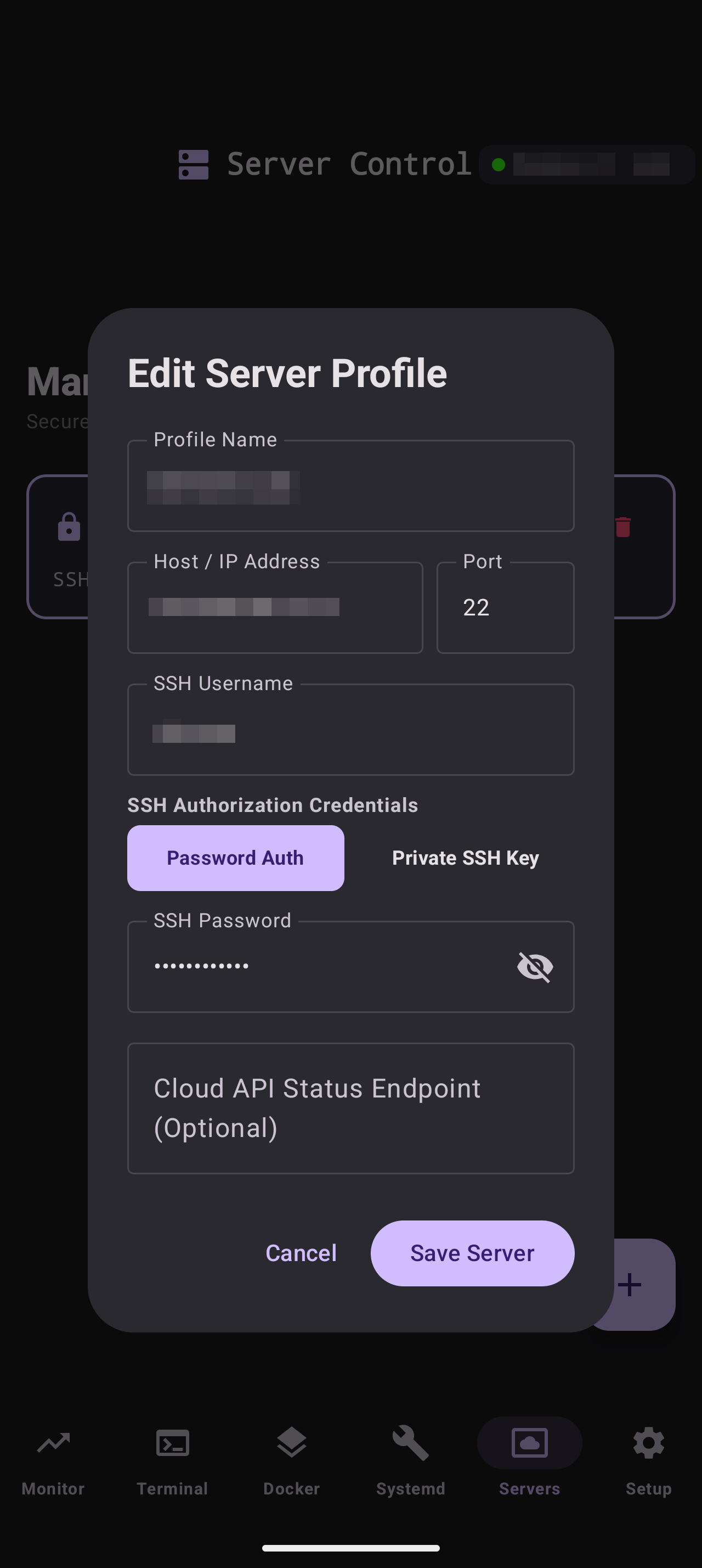 Server Control — Premium Android App for Agentless VPS & Docker Management screenshot 6
