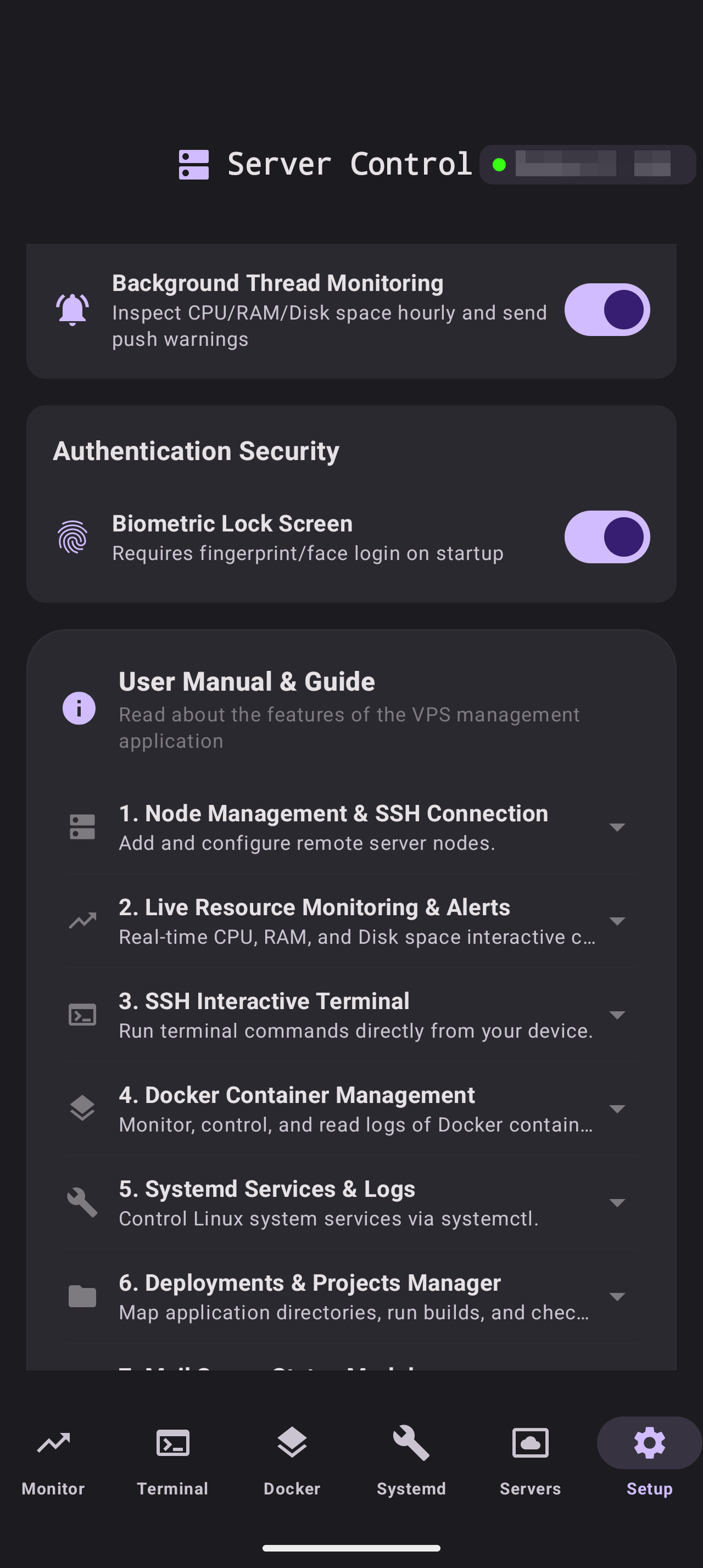 Server Control — Premium Android App for Agentless VPS & Docker Management screenshot 9