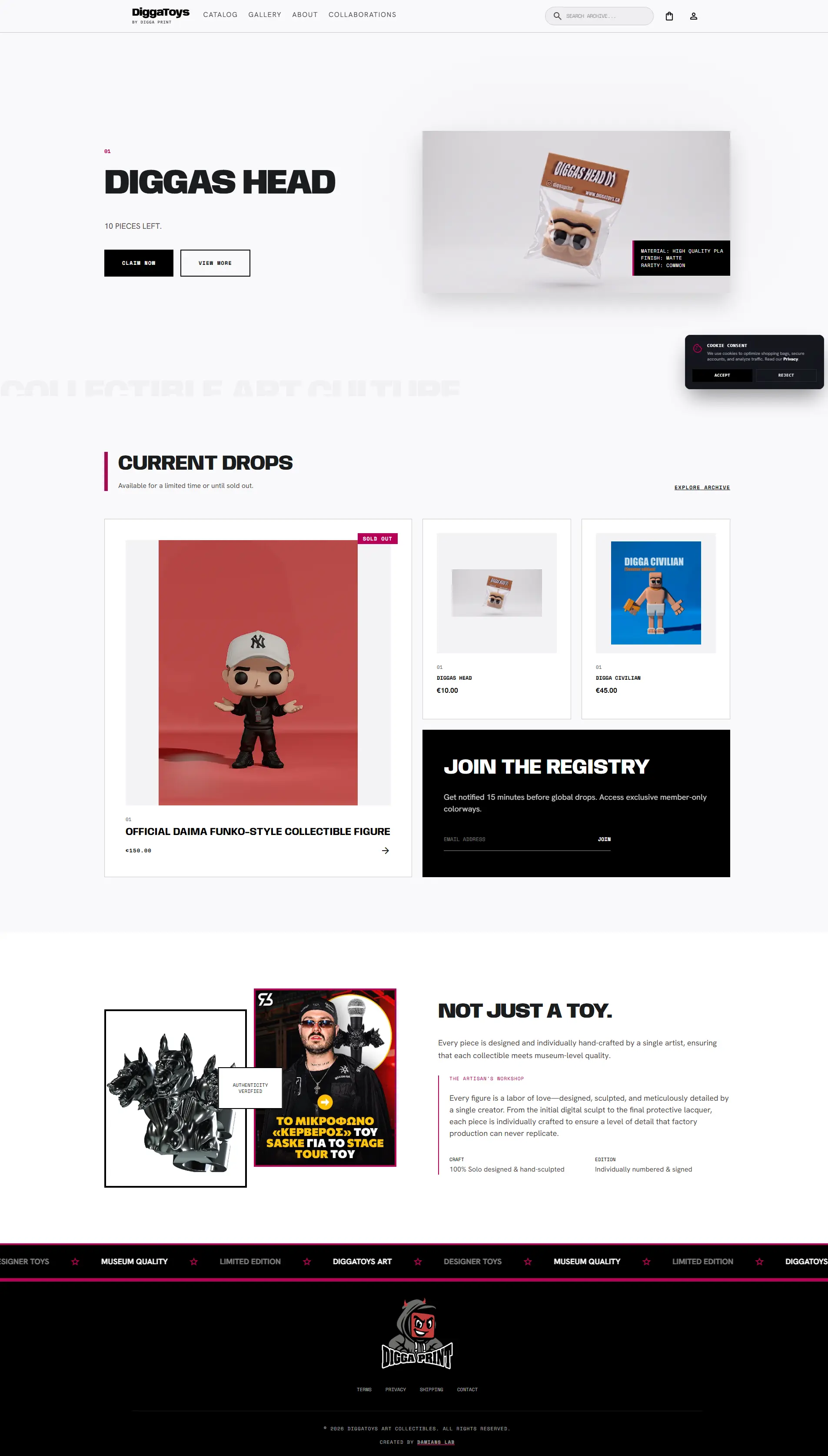 DiggaToys — Premium Designer Art Collectibles Platform screenshot 1